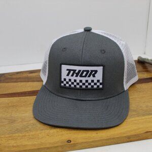Thor Motorcross Gray/White Checker Adult Hat OSFA